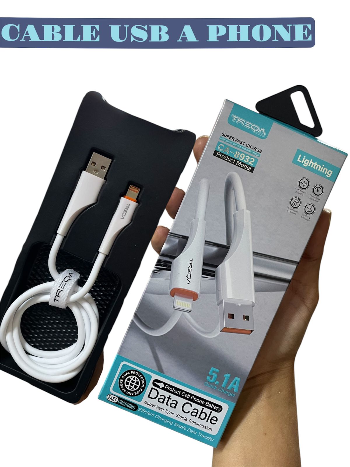 Miniatura 2 de CABLE 5 AM USB A PHONE TREQA  8932